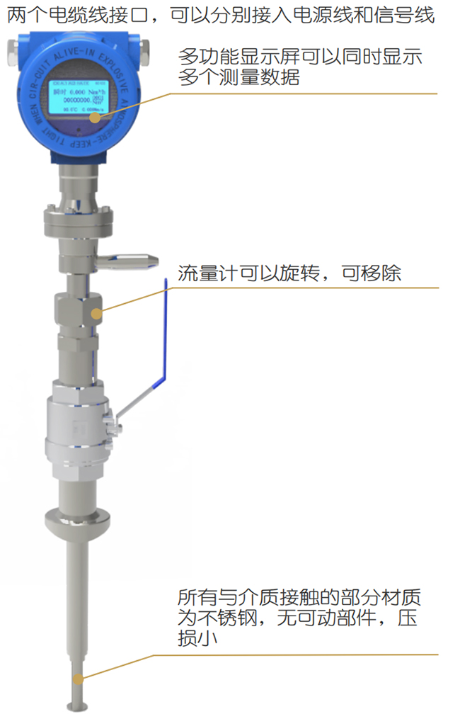 一體型熱式氣體質(zhì)量流量計結(jié)構圖